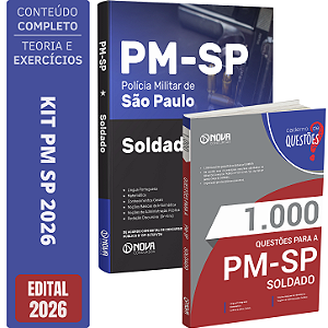 Kit Apostila PM SP 2026 Soldado + Livro 1000 Questões