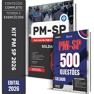 Kit Apostila PM SP 2026 Soldado + Livro 500 Questões Gabaritadas