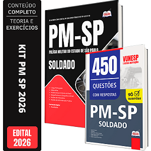 Kit Apostila PM SP 2026 Soldado + Livro 450 Questões