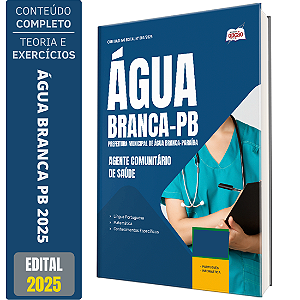 Apostila Prefeitura Água Branca PB 2025 - Agente Comunitário de Saúde