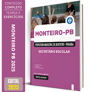 Apostila Prefeitura de Monteiro PB 2025 - Secretário Escolar
