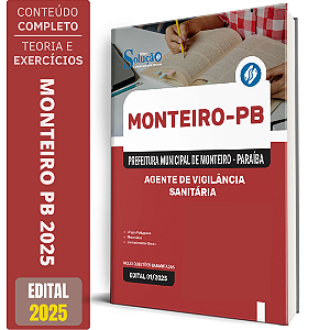Apostila Prefeitura de Monteiro PB 2025 - Agente de Vigilância Sanitária