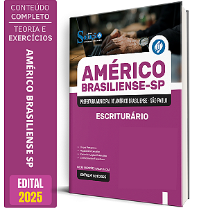 Apostila Prefeitura de Américo Brasiliense SP 2025 - Escriturário