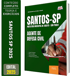 Apostila Prefeitura de Santos SP 2025 - Agente de Defesa Civil
