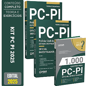 Kit Apostila Concurso PC PI 2025 - Oficial Investigador + Questões