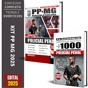 Kit Apostila Concurso Polícia Penal Mg 2025 - Policial Penal + Testes