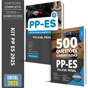 Kit Apostila PP ES 2025 - Policia Penal + Testes