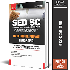 Apostila SED SC 2025 - Caderno Provas / Revisão: Geografia