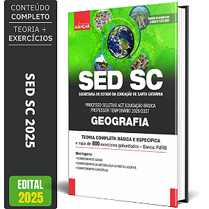 Apostila SED SC 2025 - Professor Temporário - Geografia