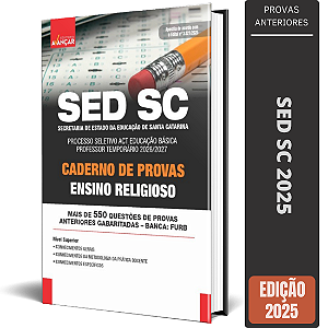 Apostila SED SC 2025 - Caderno De Provas Ensino Religioso