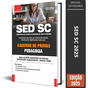 Apostila SED SC 2025 - Caderno De Provas - Pedagogia