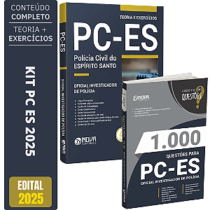 Kit Apostila Investigador Pc Es 2025 + Caderno De Testes