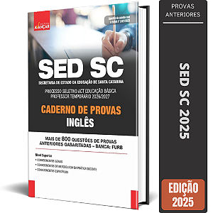 Caderno De Provas SED SC 2025 - Inglês