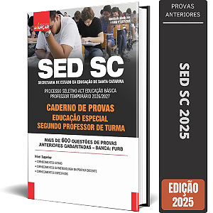 Caderno De Provas SED SC 2025 - Professor De Segunda Turma