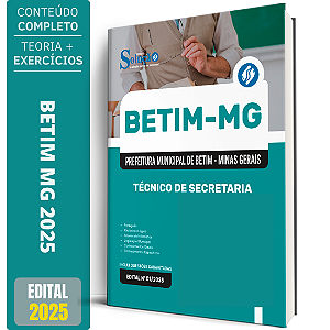 Apostila Prefeitura de Betim MG 2025 - Técnico de Secretaria