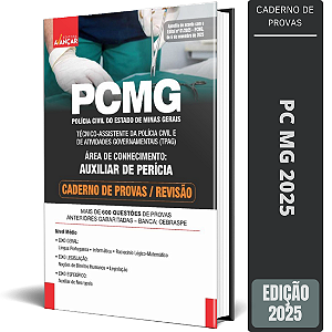 Caderno De Provas PC MG 2025 - Técnico - Auxiliar Perícia