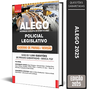Apostila Caderno De Provas 2025 - Policial Legislativo ALEGO