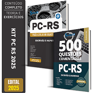 Kit Apostila PC RS 2025 - Escrivão E Inspetor De Polícia + Testes