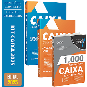 Kit Apostila Concurso Caixa 2025 - Engenheiro Civil + Testes