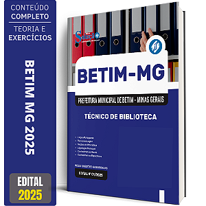 Apostila Prefeitura Betim MG 2025 - Técnico de Biblioteca