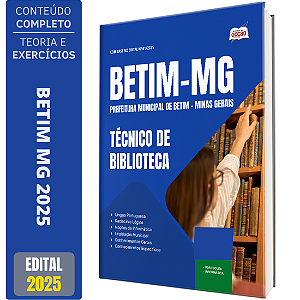 Apostila Prefeitura de Betim MG 2025 - Técnico de Biblioteca