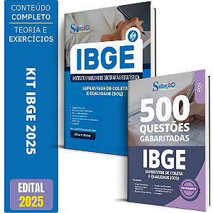 Kit Apostila IBGE 2025 - Supervisor de Coleta e Qualidade (SCQ) + 500 Testes