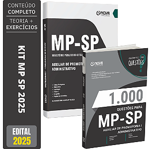 Kit Apostila Mp Sp 2025 - Auxiliar De Promotoria - Administrativo