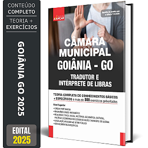 Apostila Câmara Goiânia Go 2025 - Tradutor E Intérprete De Libras