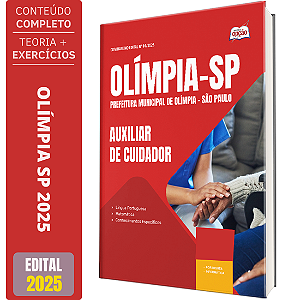 Apostila Prefeitura de Olímpia SP 2025 - Auxiliar de Cuidador