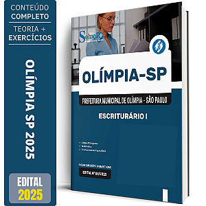 Apostila Prefeitura de Olímpia SP 2025 - Escriturário I