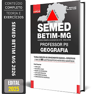 Apostila SEMED Betim Mg 2026 - Professor P2 - Geografia