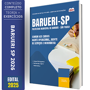 Apostila Prefeitura de Barueri SP 2026 - Comum a Todos os Cargos
