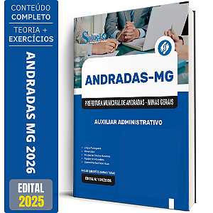 Apostila Prefeitura de Andradas MG 2026 - Auxiliar Administrativo