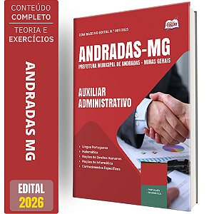 Apostila Prefeitura de Andradas MG 2026 - Auxiliar Administrativo
