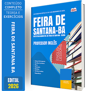 Apostila Prefeitura de Feira de Santana BA 2026 - Professor de Inglês