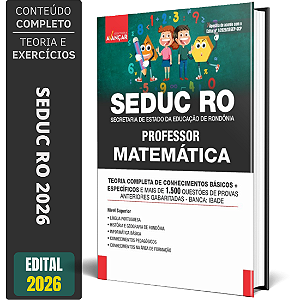 Apostila Concurso Seduc Ro 2026 - Professor De Matemática