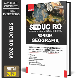 Apostila Concurso Seduc Ro 2026 - Professor Geografia