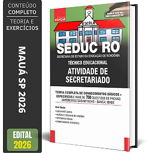 Apostila Seduc Ro 2026 - Técnico - Atividade De Secretariado