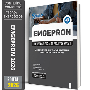 Apostila EMGEPRON 2026 - Técnico de Projetos Navais - Assistente Administrativo (Material)