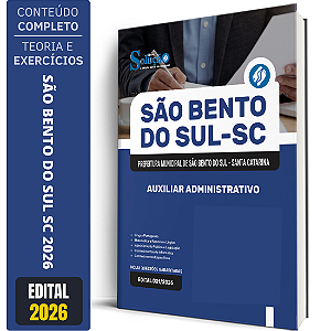 Apostila Prefeitura de São Bento do Sul SC 2026 - Auxiliar Administrativo