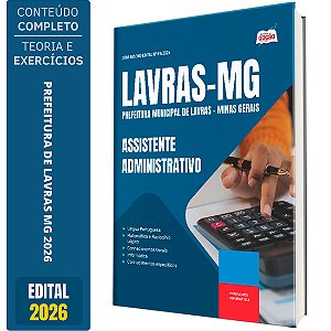 Apostila Prefeitura de Lavras MG 2026 - Assistente Administrativo