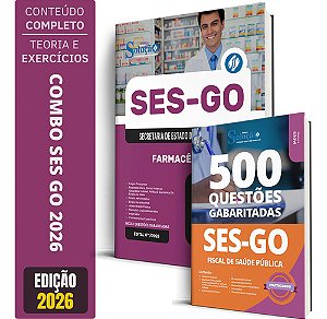 Kit Apostila SES GO 2026 - Categoria 2: Farmacêutico + Caderno de Questões