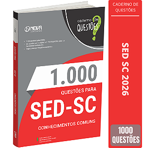 Livro 1000 Questões Gabaritadas para SED SC - Conhecimentos Comuns
