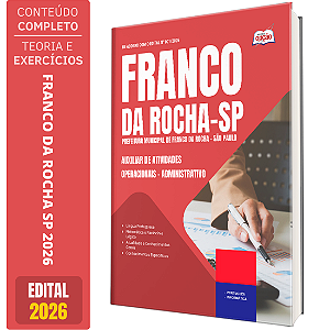 Apostila Prefeitura de Franco da Rocha SP 2026 Auxiliar de Atividades Operacionais - Administrativo