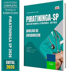 Apostila Prefeitura de Piratininga SP 2026 - Auxiliar de Enfermagem