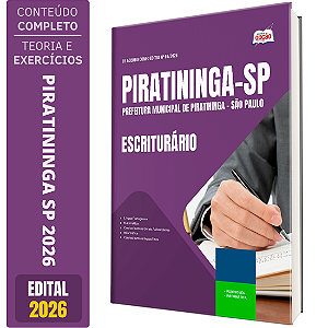 Apostila Prefeitura de Piratininga SP 2026 - Escriturário