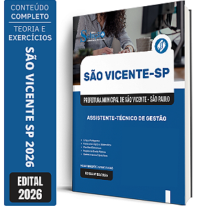 Apostila Prefeitura de São Vicente SP 2026 - Assistente Técnico de Gestão