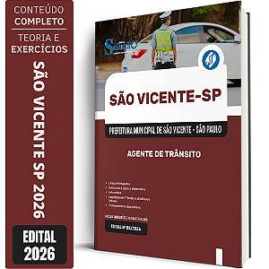 Apostila Prefeitura de São Vicente SP 2026 - Agente de Trânsito