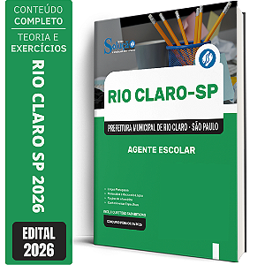 Apostila Prefeitura de Rio Claro SP 2026 - Agente Escolar