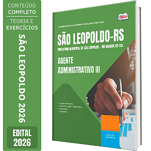 Apostila Prefeitura de São Leopoldo RS 2026 - Agente Administrativo 3